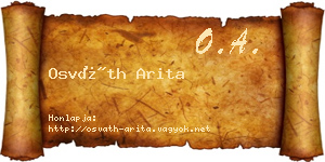 Osváth Arita névjegykártya