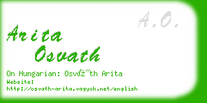 arita osvath business card